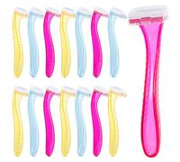 EXCEART Rasoio Manuale per Donna 15 Pezzi in Acciaio Inox Set da Viaggio per Depilazione Corpo, Gambe e Bikini, Rasoi Leggeri e Resistenti per Uso Quotidiano Sotto la Doccia