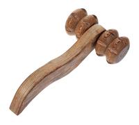 EXCEART Rullo per Rilassamento Muscolare per Massaggio in Legno Wenge Doppio a Forma e Aumento della Flessibilità Fisica per Schiena e Gambe