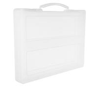 EXCEART Scatola Archivio Portatile A4 in Plastico per Documenti | Coperchio Ribaltabile, Doppie Maniglie, Finitura Laminata Resistente, per Fogli D’esame e Moduli Ufficio