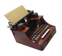EXCEART Scatola Gioielli a Forma di Macchina da Scrivere, Carillon | Plastica Marrone, Stile Retrò Creativo, Decorazione Casa e Ufficio, Funzione di Musica e Spazio