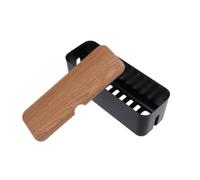 EXCEART Scatola Portacavi Compatta Nera 29,5x11x11,4 Cm Coperchio Antipolvere e Fori di Ventilazione, Organizer per Gestione Cavi Multipresa per Casa e Ufficio