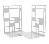 EXCEART Set 2pezzi Ferma Libri in Ferro Bianco per Libreria e Studio, Reggilibri Stabile e Superficie Liscia senza Bave, Organizer Libri per Scaffale e Ufficio