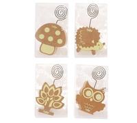 EXCEART Set 4pezzi Clip Memo Legno e Metallo per Ufficio e Matrimonio, Porta Biglietti e Foto Design Semplice e Stile Misto per Scrivania e Negozio Stili Multipli