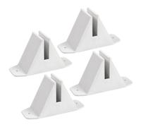 EXCEART Set Base Recinzione da Giardino 4 Pezzi, Supporto Stabile Antiribaltamento in Plastico Bianco, Accessori per Recinzioni e Sostegno Piante Rampicanti per Giardino