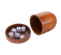 EXCEART Set di Dadi da Gioco in Legno con Bicchiere Shaker e Coperchio, Resistente All'usura, per Bar e Locali di Intrattenimento