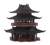 EXCEART Statua del Mini Padiglione in Pla Marrone, Decorazione Resistente per Acquari e Giardini in Miniatura, Design Elegante di Architettura Asiatica Classica per Interni