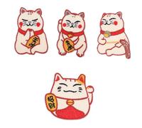 EXCEART Toppe per Toppe Ricamate Gatto Set 4 Pezzi Applicazioni Fai-da-Te per Riparazione Vestiti Cucito Decorazione Indumenti Colori Vivaci Adatte a Tutte le