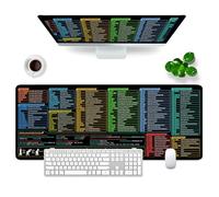 Excel Grande tappetino per il mouse, misura XL, da 80 x 30 x 0,3 cm, per gaming, ufficio, scrivania, motivo scorciatoie da tastiera in tedesco
