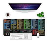 Excel Grande tappetino per il mouse, misura XL, per il gaming, la scrivania, motivo scorciatoie da tastiera in italiano, di colore nero