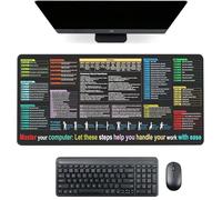 Excel - Tappetino per mouse da scrivania in tedesco, 800 x 300 mm, con Excel, Word, PPT e Windows scorciatoie da tastiera, antiscivolo, per diversi uffici, colore: verde