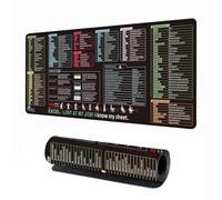 Excel/Word/Power Point/Windows Mouse Pad, Excel Tasti di scelta rapida Tappetino per mouse - Esteso grande XL Cheat Sheet Gaming Mousepad, bordo cucito antiscivolo grande Gaming Desk Pad, Office