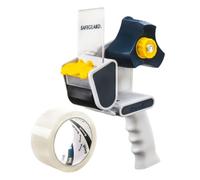 Excell Safeguard - Dispenser per nastro da imballaggio (5,1 cm di larghezza): coperchio retrattile per la sicurezza, patta a pressione per un taglio fluido e uso con una sola mano. Ideale per