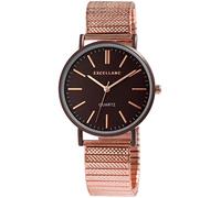 Excellanc 1700062 - Orologio da Polso, Bracciale Donna con Cinturino in Acciaio INOX, Analogico, al Quarzo, Colore: Oro Rosa