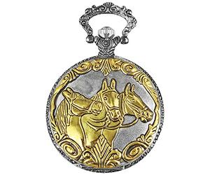 Excellanc analogico al quarzo orologio da tasca con cavalli 480312000001 bicolor gomma im dimensioni 47 mm x 14 mm con colore del Quadrante Bianco e Vetro Plastica Vetro