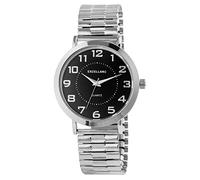 Excellanc Cinturino da uomo di design, bianco, argento, acciaio inox, analogico, al quarzo, Nero , Bracciale