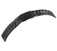 Excellanc - Cinturino di ricambio per orologio da uomo, in acciaio INOX, larghezza 20 mm, chiusura deployante, lunghezza 18 cm, colore: Nero