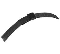 Excellanc - Cinturino di ricambio per orologio Milanaise, in acciaio INOX, 14 mm, colore: Nero