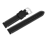 Excellanc Cinturino Orologio Cinturini Vera Pelle 20 mm Larghezza Fibbia Ardiglione Nero Bianco Lunghezza 21 cm