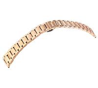 Excellanc Cinturino per orologio in acciaio inox, larghezza 20 mm, con fibbia deployante, oro rosa, lunghezza 18 cm, unisex