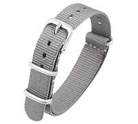 Excellanc cinturino per orologio in nylon grigio 14 mm larghezza con fibbia ad ardiglione lunghezza 25,5 cm uomo donna