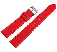 Excellanc - Cinturino per orologio in vera pelle, larghezza 16 mm, con fibbia ad ardiglione, rosso, lunghezza 20 cm