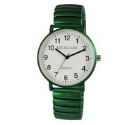 Excellanc Design - Orologio analogico al quarzo, da donna, con coulisse, in metallo, colore: bianco/verde metallizzato, verde, verde