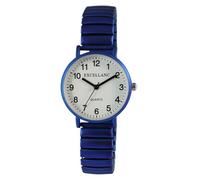 Excellanc Design Orologio da donna metallizzato, bianco, blu, analogico, in metallo, elastico, flessibile, al quarzo, Blu