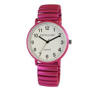 Excellanc Design Orologio da donna metallizzato, bianco, rosa, analogico, in metallo, elastico, flessibile, al quarzo, rosa.