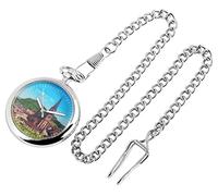 Excellanc Freiburg Deutschland Schwarzwald - Orologio da tasca analogico al quarzo, in metallo, colore: Bianco/Argento