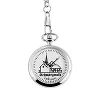 Excellanc Orologio da tasca - Germania Foresta Nera - Bianco Argento - classico analogico al quarzo in metallo