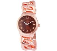 Excellanc - Orologio da donna al quarzo analogico orologio da polso goldf Rosé multicolore metallo di circa 38 mm x 12 mm Metallo Bracciale Rosé goldf multicolore 20 cm X 24 mm chiusura a clip e quadrante in marrone 152837000022
