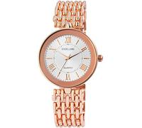 Excellanc Orologio da donna argento oro rosa numeri romani metallo quarzo orologio da polso