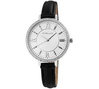 EXCELLANC Orologio da donna bianco nero analogico con numeri romani al quarzo in metallo e pelle