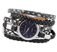 EXCELLANC Orologio da donna blu argento analogico metallo pelle bracciale al quarzo orologio da polso, Orologi, Orologio Ragazza