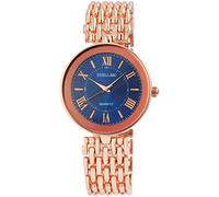 Excellanc Orologio da donna blu oro rosa numeri romani metallo quarzo orologio da polso