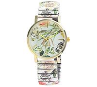 Excellanc Orologio da donna con cinturino in acciaio inox, Ø 36 mm, motivo colorato, stampa analogico, al quarzo, 1700060, bianco verde, Bracciale