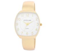 Excellanc Orologio da donna con fibbia in metallo, con numeri leggibili, cassa quadrata, lunghezza 15 cm, orologio da polso al quarzo, idea regalo per donne, oro/bianco, Bracciale