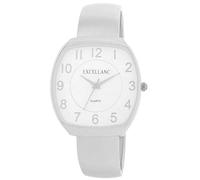 Excellanc Orologio da donna con fibbia in metallo, con numeri leggibili, cassa quadrata, lunghezza 15 cm, orologio da polso al quarzo, idea regalo per donne, argento/bianco, Bracciale