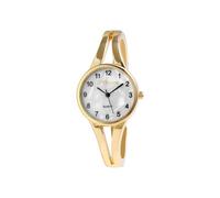 Excellanc Orologio da donna con fibbia in metallo, quadrante in madreperla, lunghezza 18 cm, orologio al quarzo, idea regalo per donne, Colore: oro, cinghia