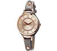 Excellanc Orologio da donna grigio oro rosa strass analogico metallo finta pelle quarzo orologio da polso