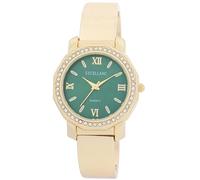 Excellanc Orologio da donna in metallo, con numeri romani, lunghezza 15 cm, al quarzo, idea regalo per donne, Oro/verde, Bracciale