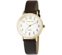Excellanc Orologio da donna in similpelle con fibbia ad ardiglione analogico al quarzo 1900294, marrone scuro., Classico