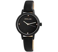 EXCELLANC Orologio da donna nero oro rosa analogico metallo pelle quarzo orologio da polso
