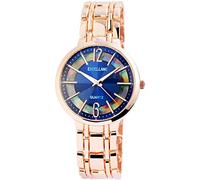 Excellanc Orologio da Donna Ragazza, Blu Oro Rosa Analogico in Metallo al Quarzo