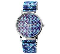 Excellanc Orologio da polso al quarzo, analogico, da donna, Orologio Ragazza, con cinturino di chiusura, colore: blu e viola