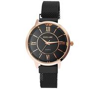 Excellanc Orologio da polso al quarzo, analogico, Orologio Ragazza, da donna, colore: nerooro rosa