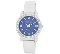 Excellanc Orologio da polso al quarzo da donna con numeri romani, lunghezza 15 cm, regalo per donne, Argentato e blu, Bracciale