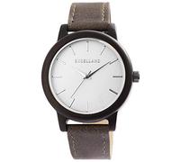 Excellanc Orologio da Polso Bracciale Donna con Cassa ad Anello in Legno Bianco Marrone Nero Metallo Analogico in Pelle al Quarzo