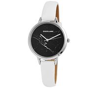 Excellanc Orologio da polso da donna, analogico, al quarzo, in metallo e similpelle, colore: bianco/nero effetto marmo