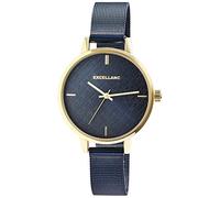Excellanc Orologio da Polso da Donna, Bracciale Orologio, Blu, Oro, Analogico, Cinturino in Rete, Al Quarzo, in Metallo